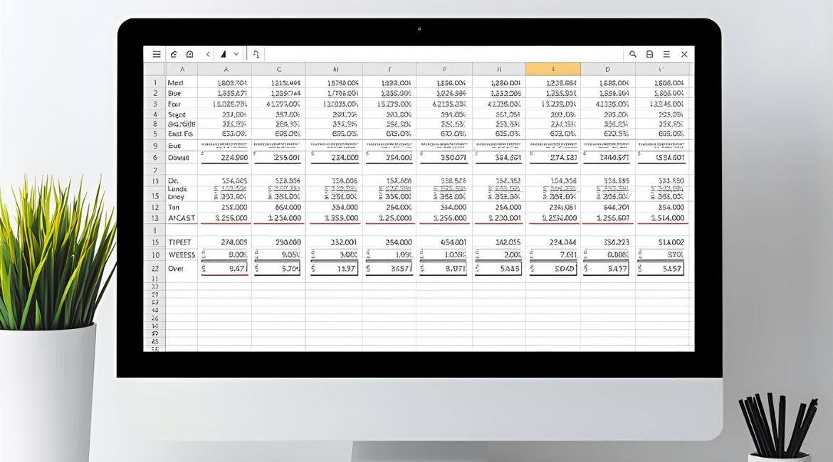 Tableau de calcul d'amortissement comptable d’un ordinateur sur 3 ans